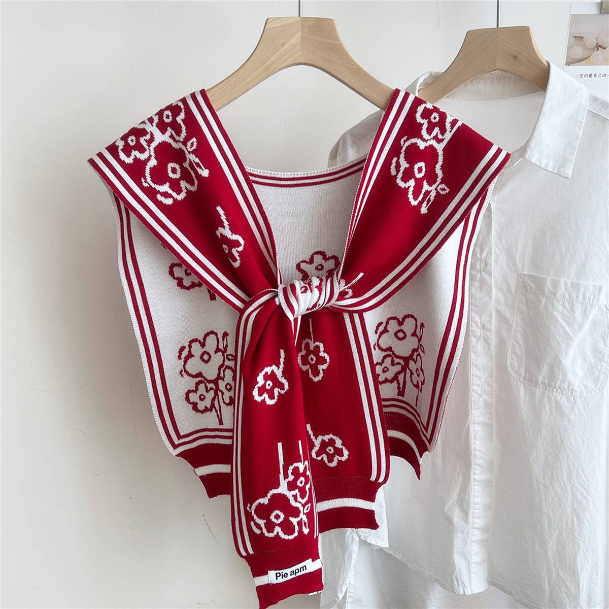Floral Knit Shawl ? Light Cardigan Scarf for Women