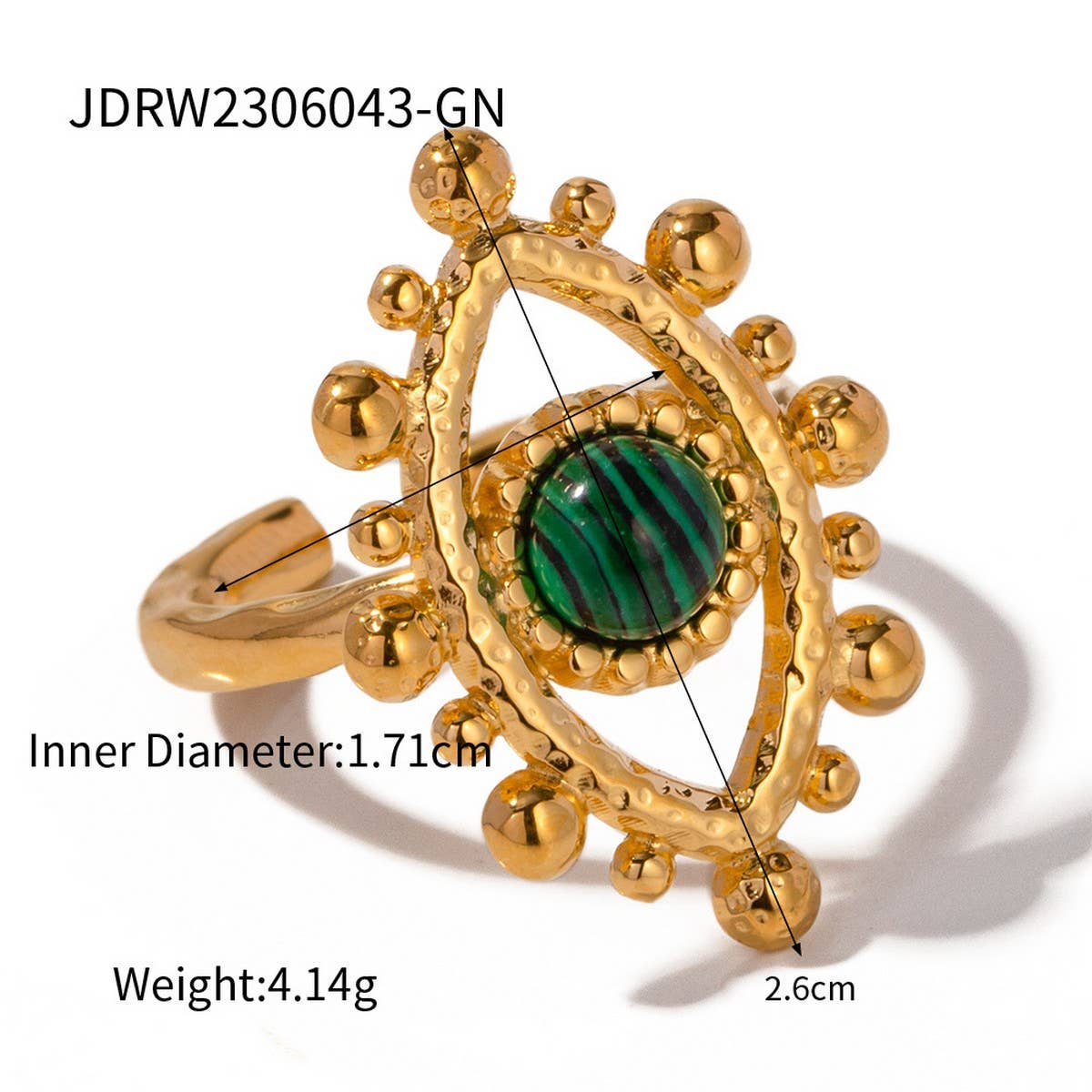 RETRO HOLLOW PATTERN NATURAL STONE RING_CWAJE1389