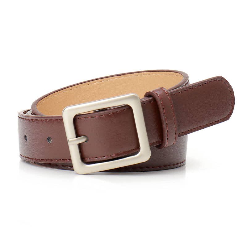 High-end retro square-buckle women's belt