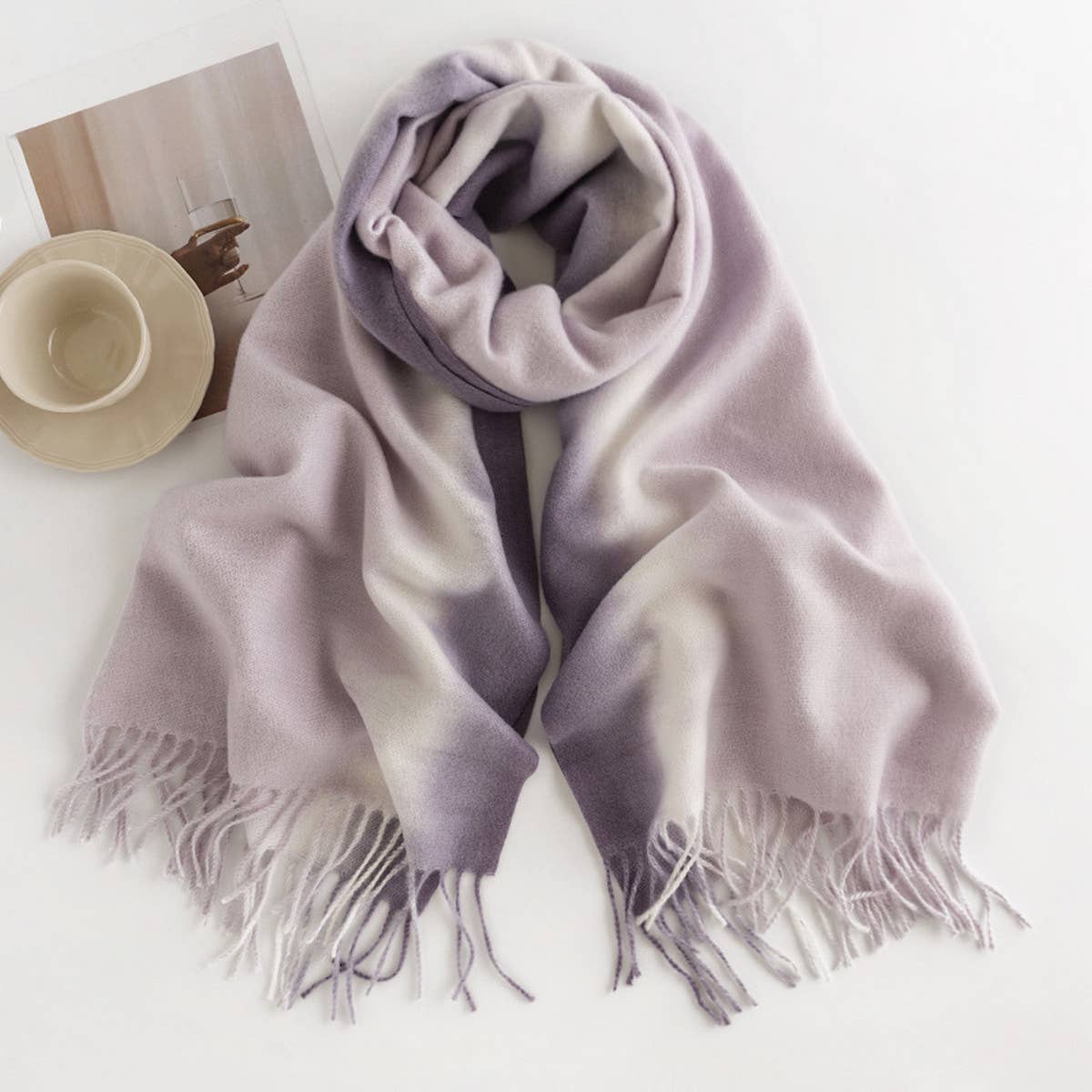 Chic Cashmere Feel Scarf - Faux Wool Winter Shawl_CWASC0435
