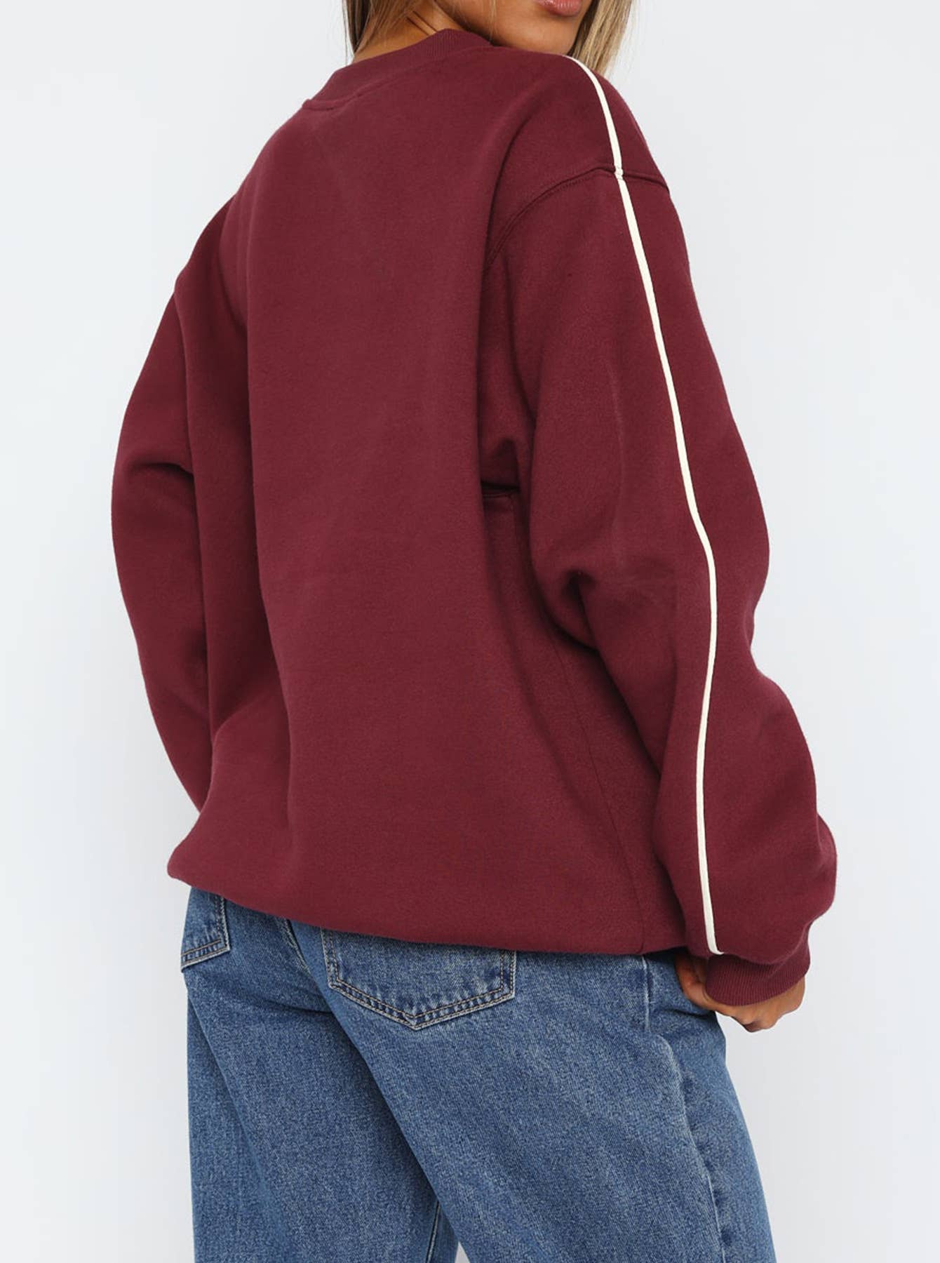 COLOR CONTRAST LOOSE CASUAL FASHION HOODIE