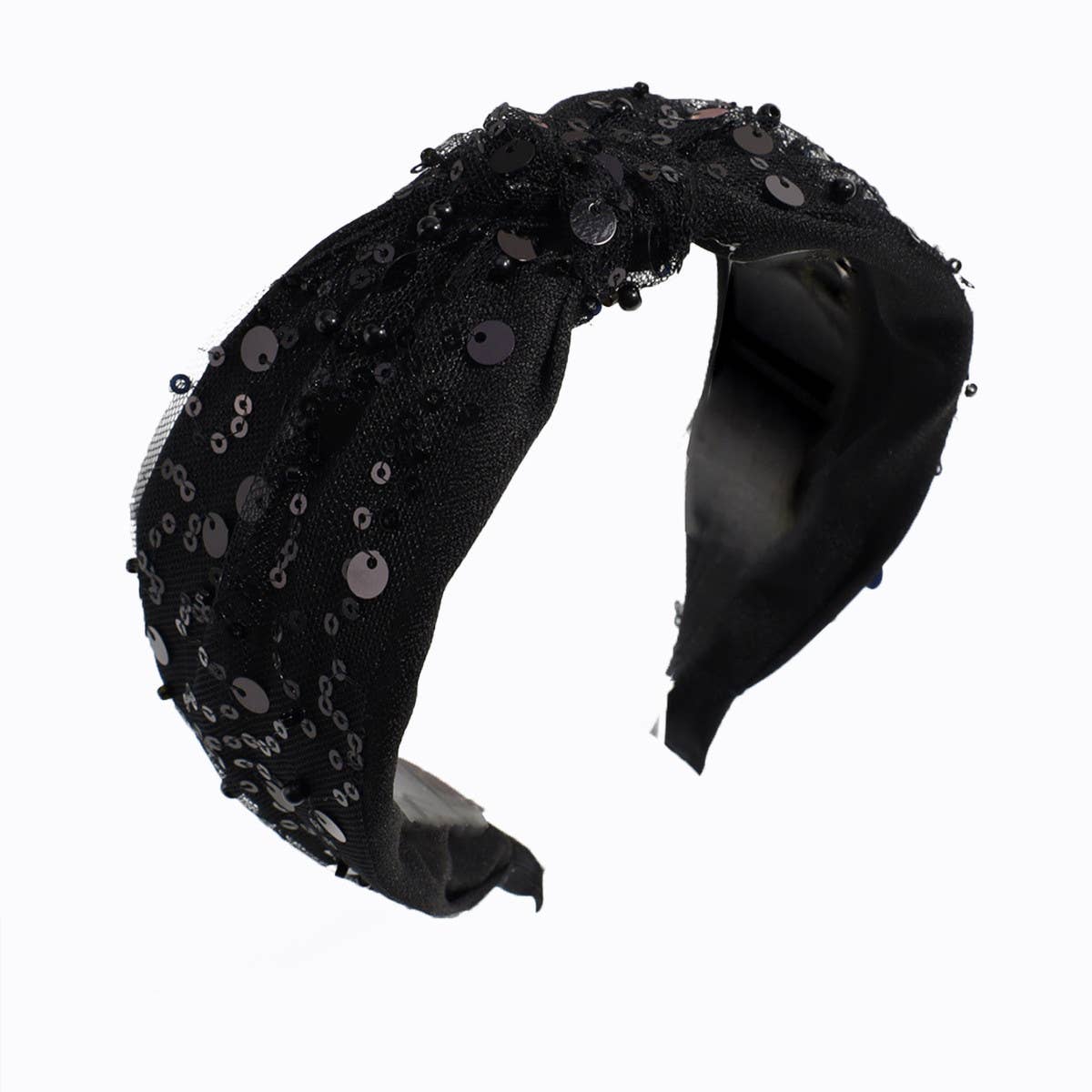 VINTAGE MESH SEQUIN KNOTTED HEADBAND