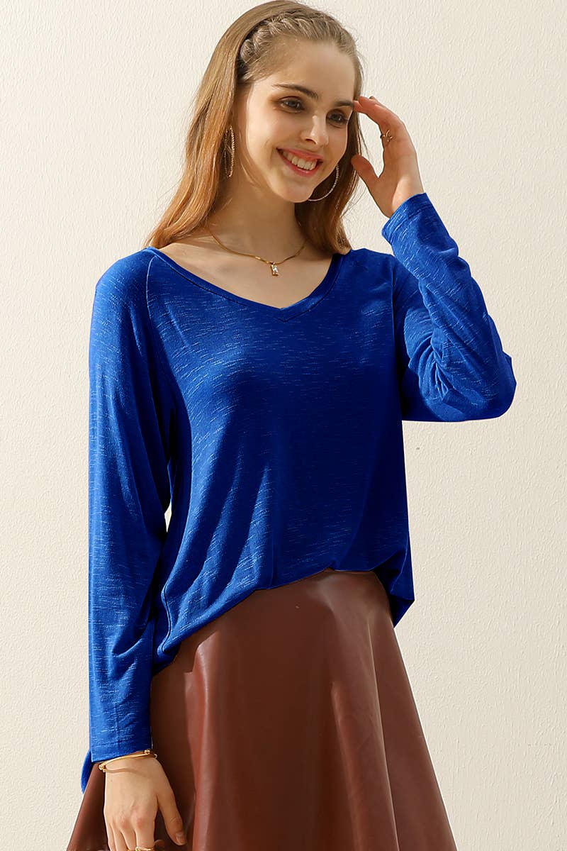 CWTTL1461_Casual Loose Fit Long Sleeve Tops