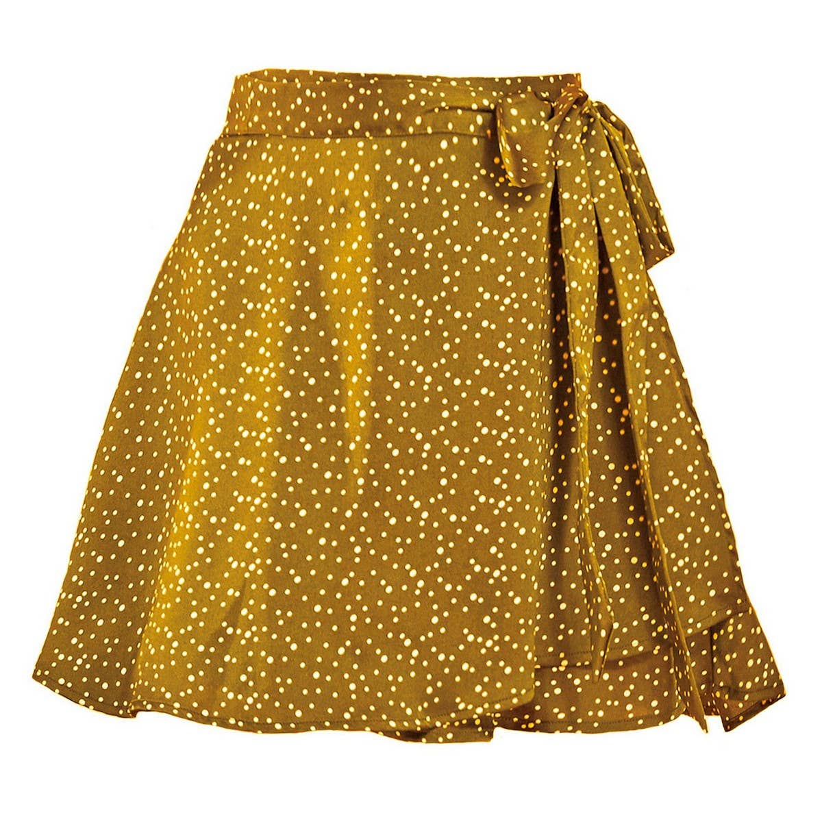 SOLID COLOR SKIRT HIGH WAIST LACE UP SHORT SKIRT_CWAB4789