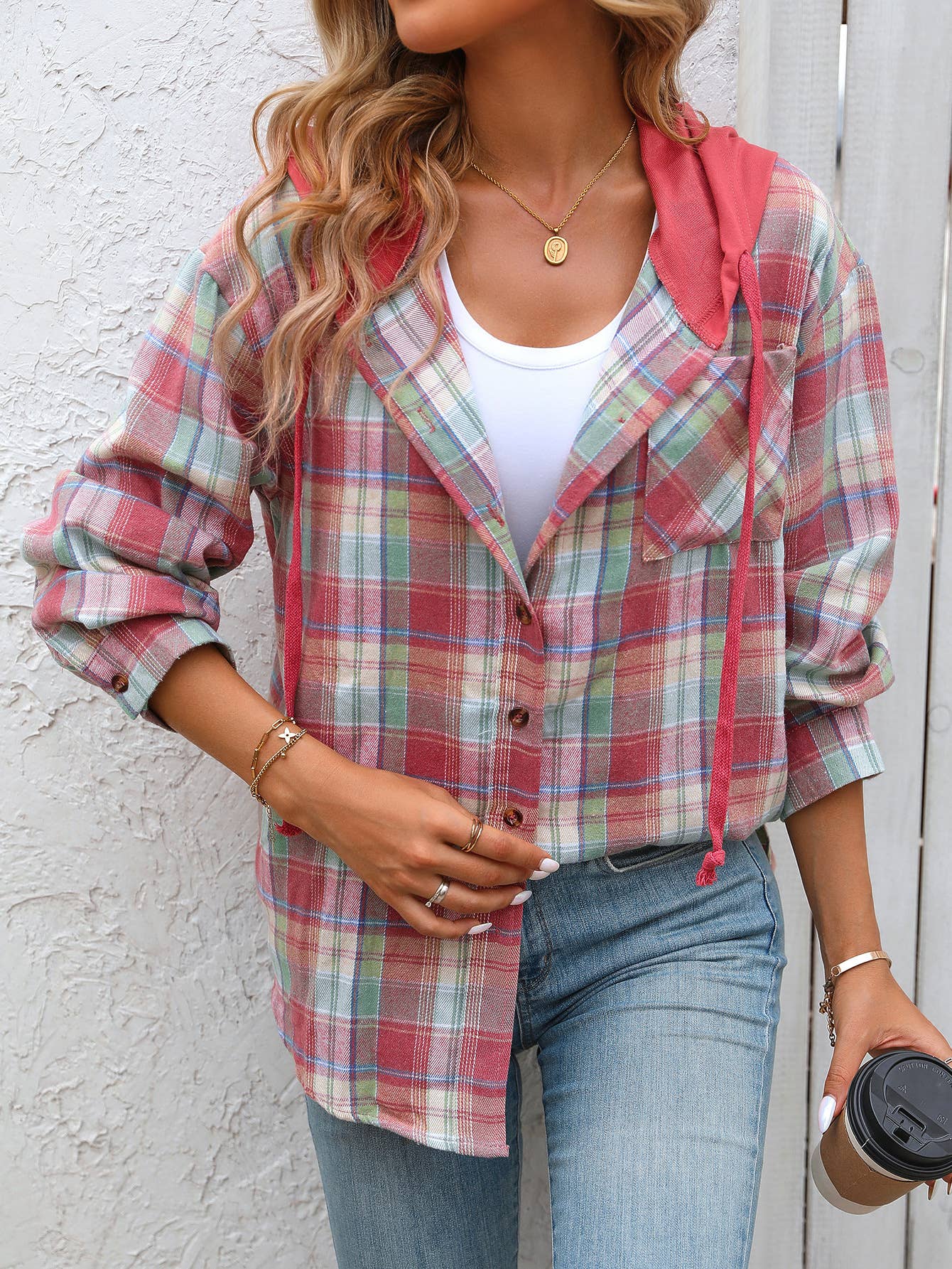 CASUAL FASHION OVERSIZE PLAID SHIRT