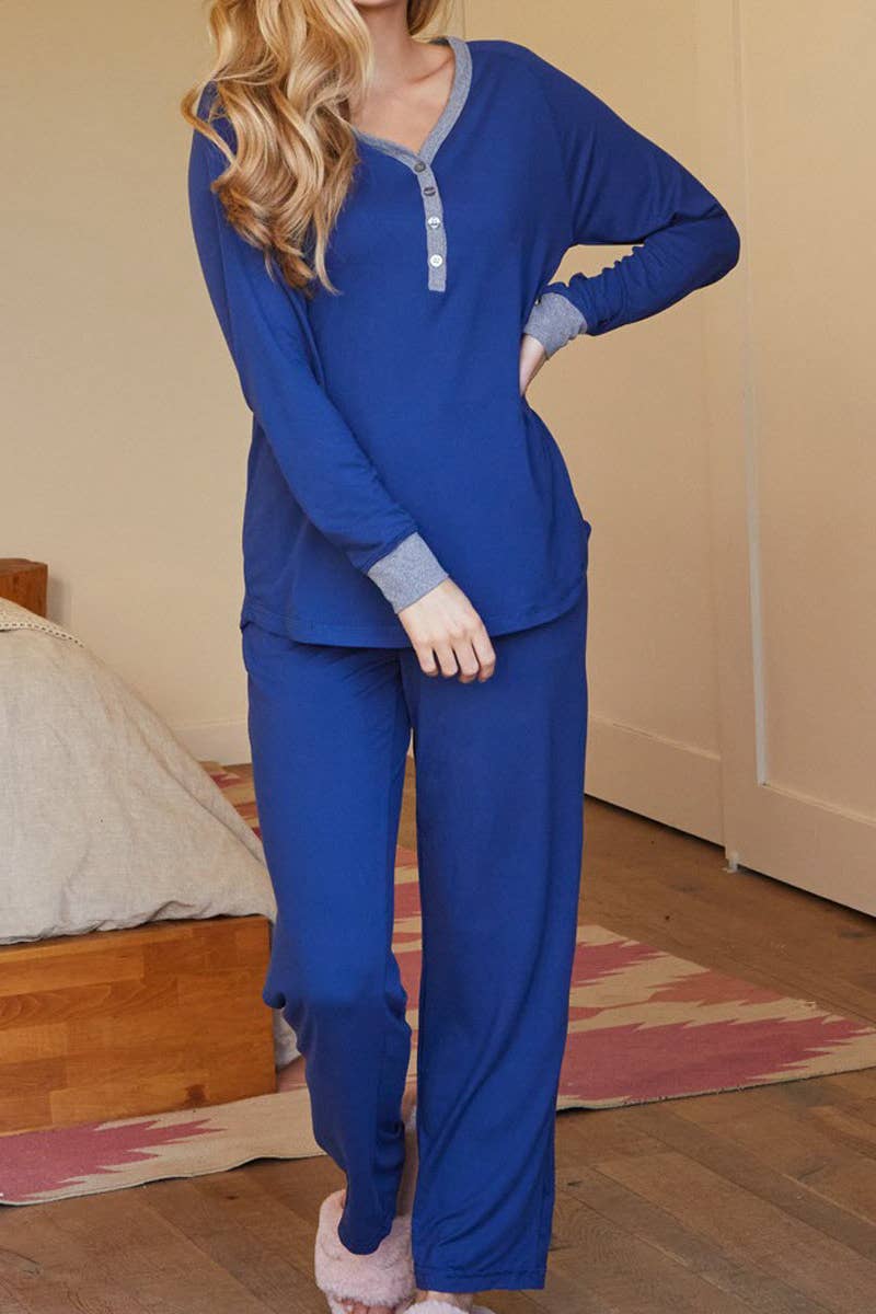CWSPJ033_COZY LONG SLEEVE HENLEY NECK PAJAMA SET