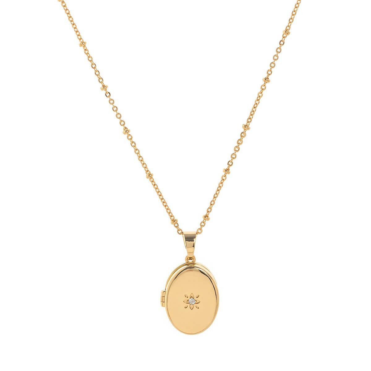 SIMPLE ZIRCON HEART OPENING AND CLOSING NECKLACE_CWMM3781