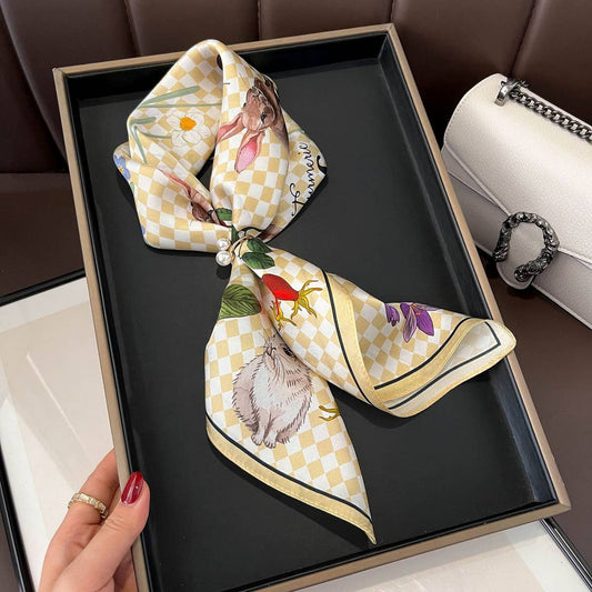 Silk Square Scarf -Versatile Fall/Winter for Women