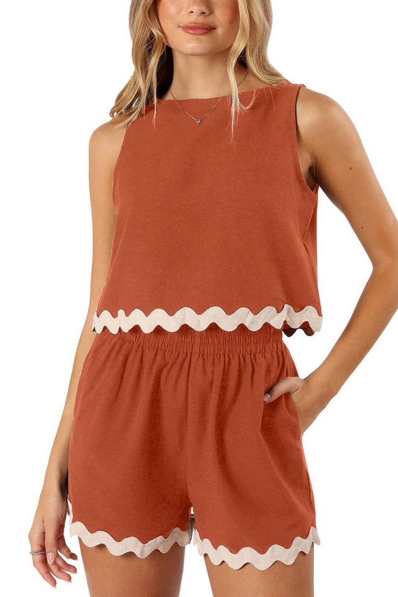 CWSTB0577_ CREW NECK TANK TOP AND SHORTS TWO PIECE SET