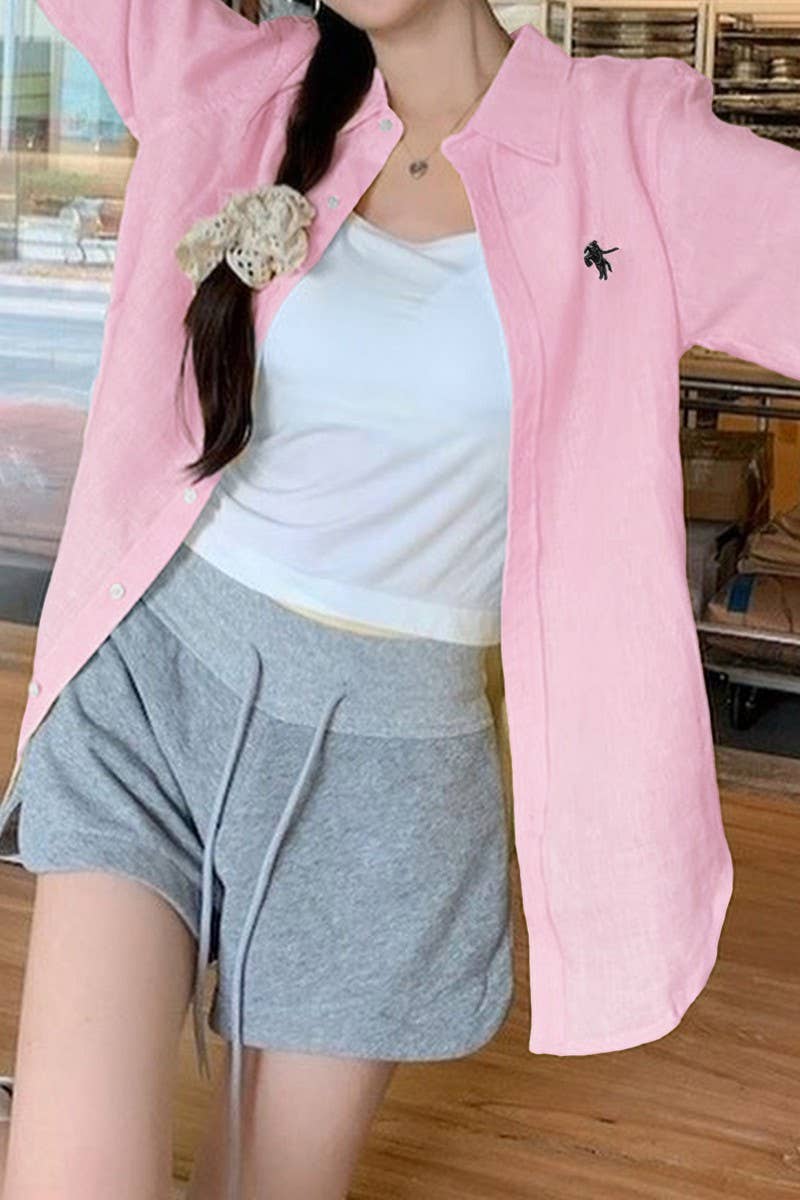 CWTSTL01010_CASUAL LOOSE SOLID LONG SLEEVE SHIRT