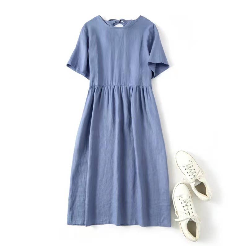 ARTSY COTTON AND LINEN DRESS