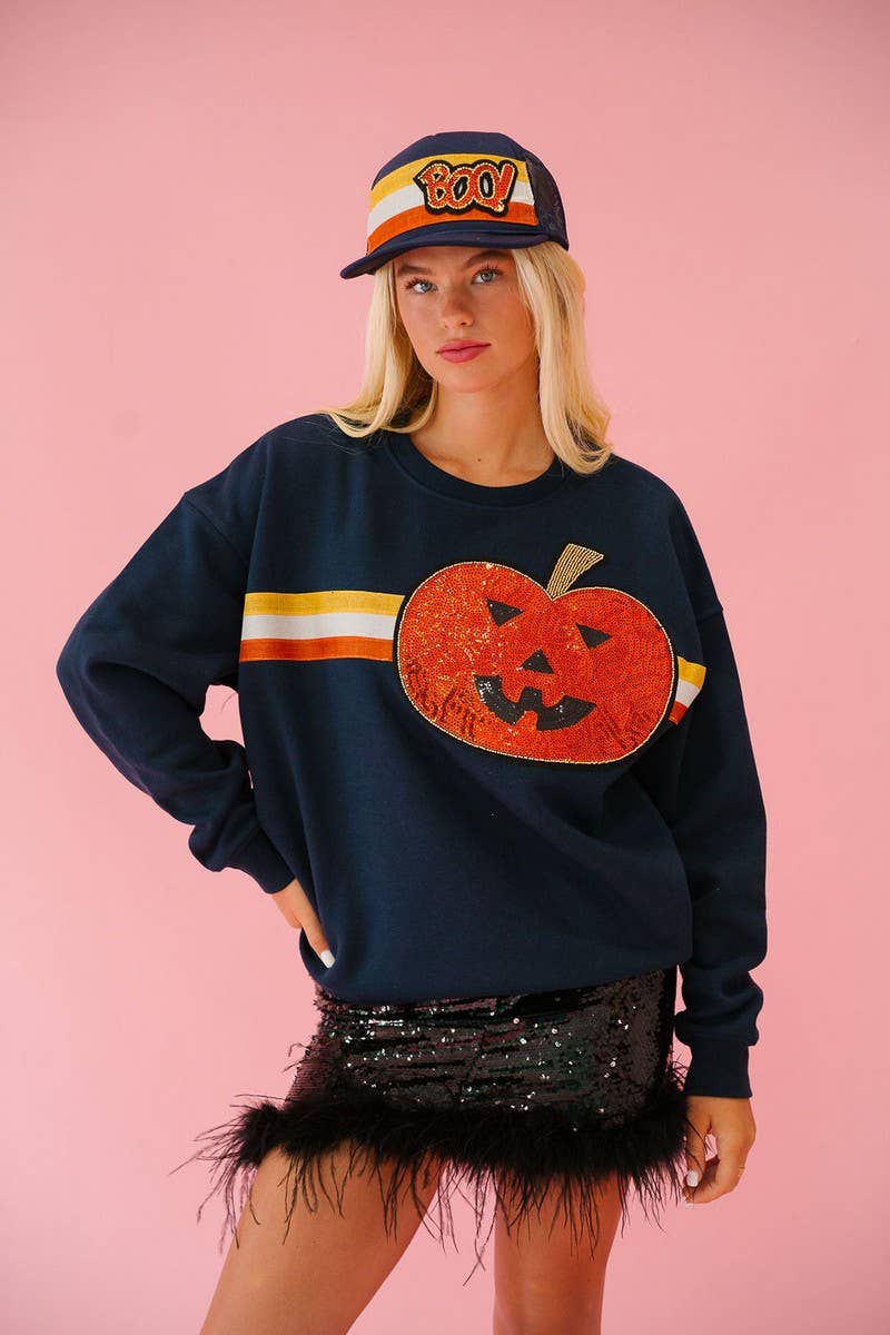 CWTBLL01229_HALLOWEEN SEQUINED LOOSE SWEATSHIRT