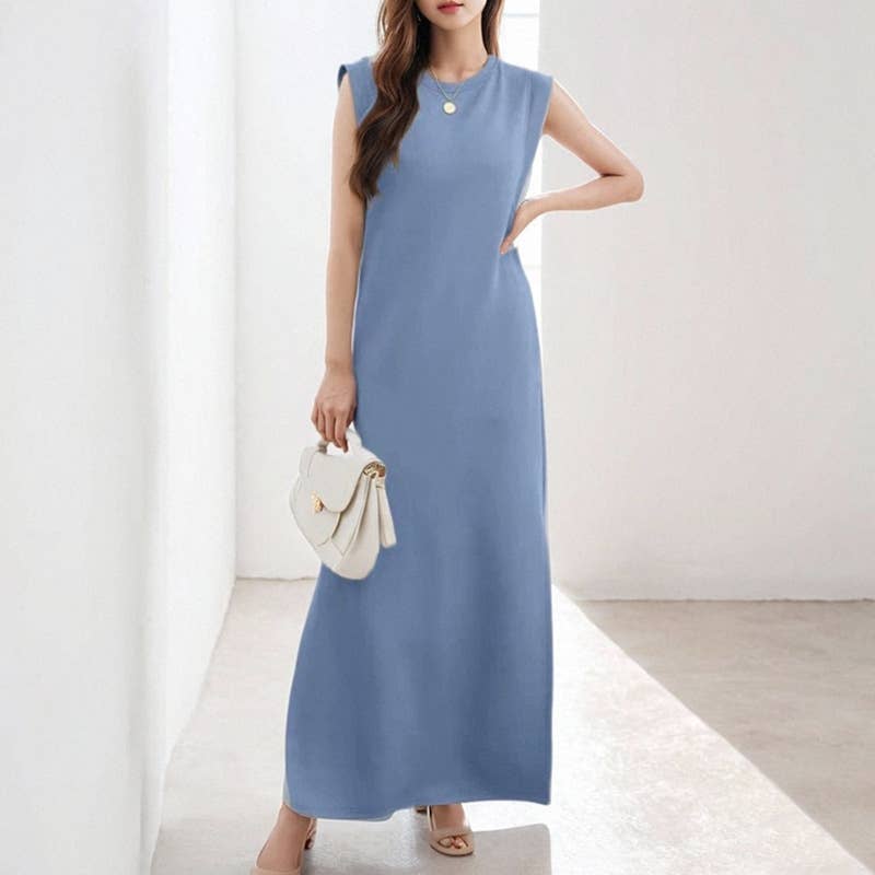 Casual French style sleeveless slimming dress
