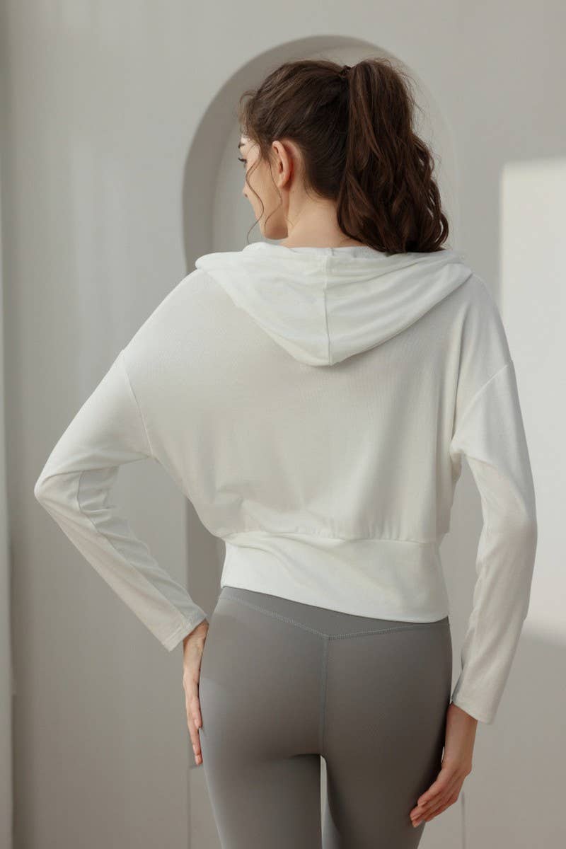 CWTBLL3629_NEW STYLE SPORTS LOOSE YOGA JACKET HOODED TOP