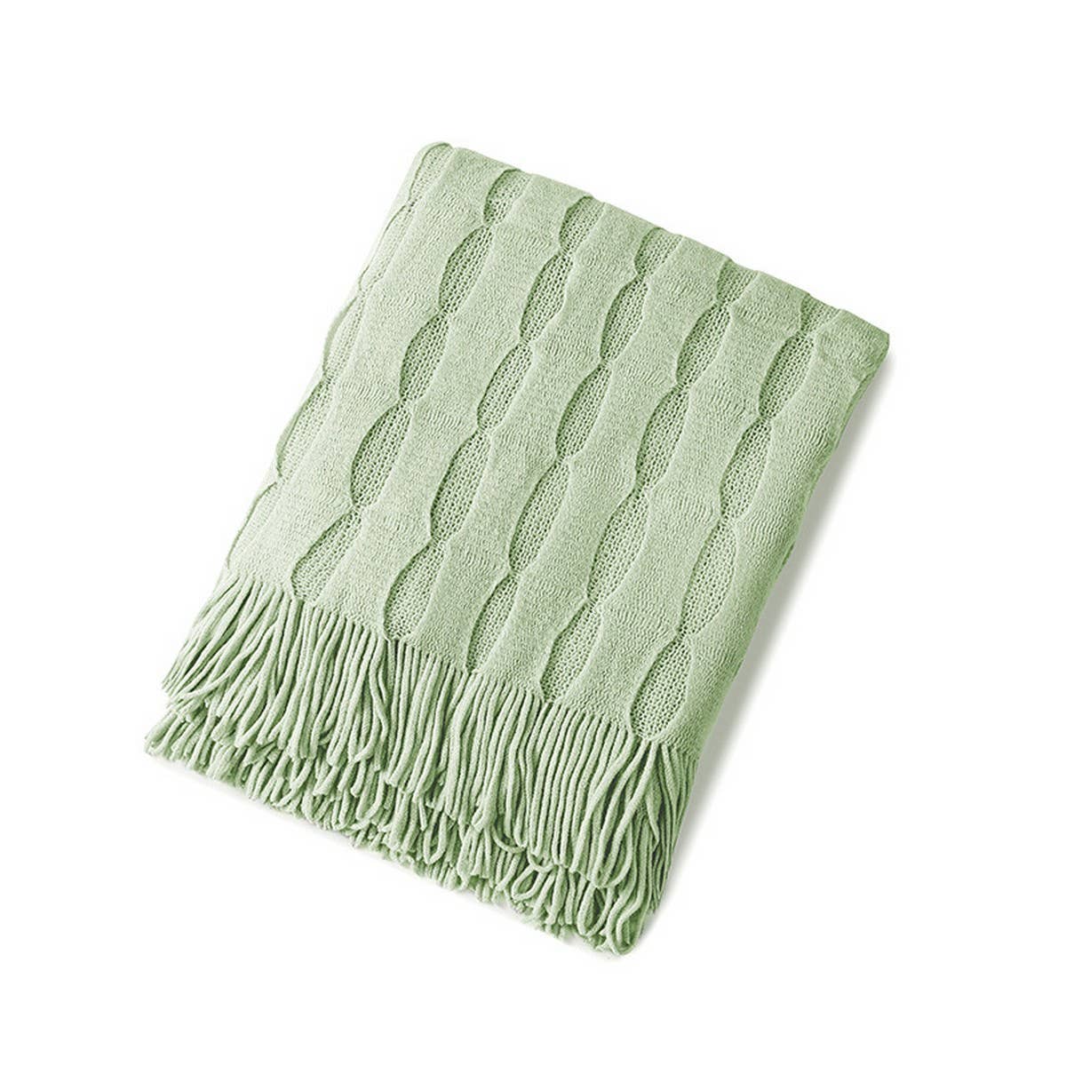 KNITTED THIN TASSEL SOFA BLANKET BED END BLANKET