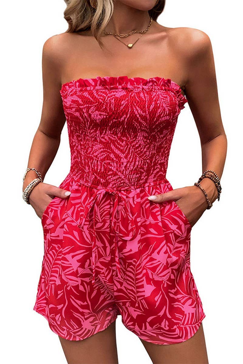 CWSJS0834_OFF-SHOULDER ELASTIC PRINTED TUBE TOP JUMPSUIT