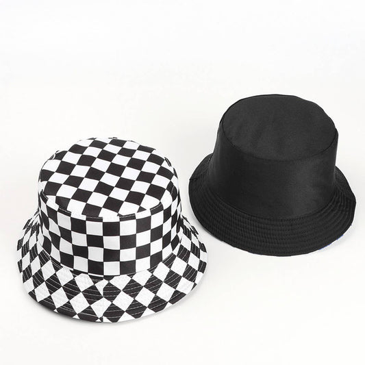 CWAH1522_STYLISH PLAID REVERSIBLE SHADE BUCKET HAT