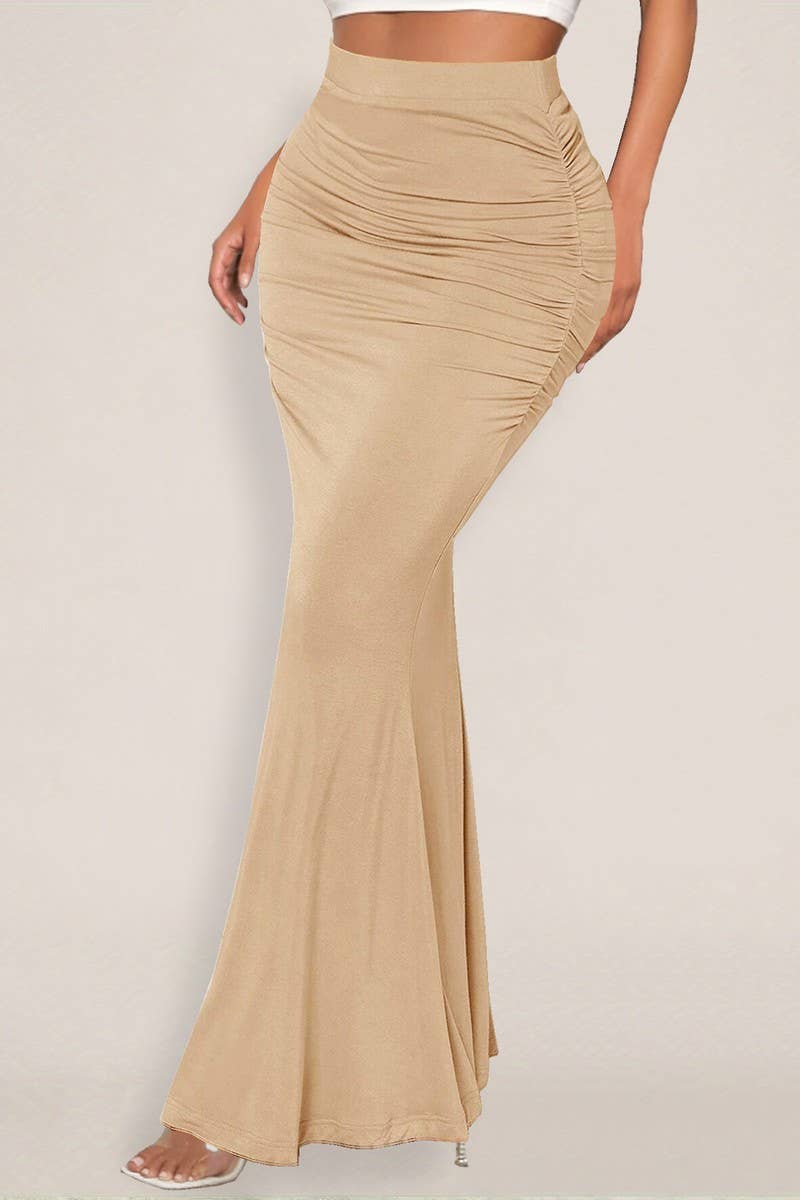 CWBLS0427_SUMMER SEXY HIGH-WAISTED RUCHED MAXI SKIRT