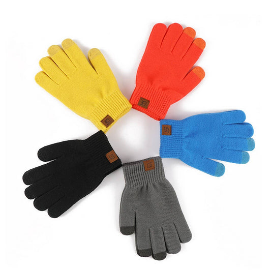 WINTER CANDY-COLORED WARM FIVE-FINGER GLOVES_CWAG0393