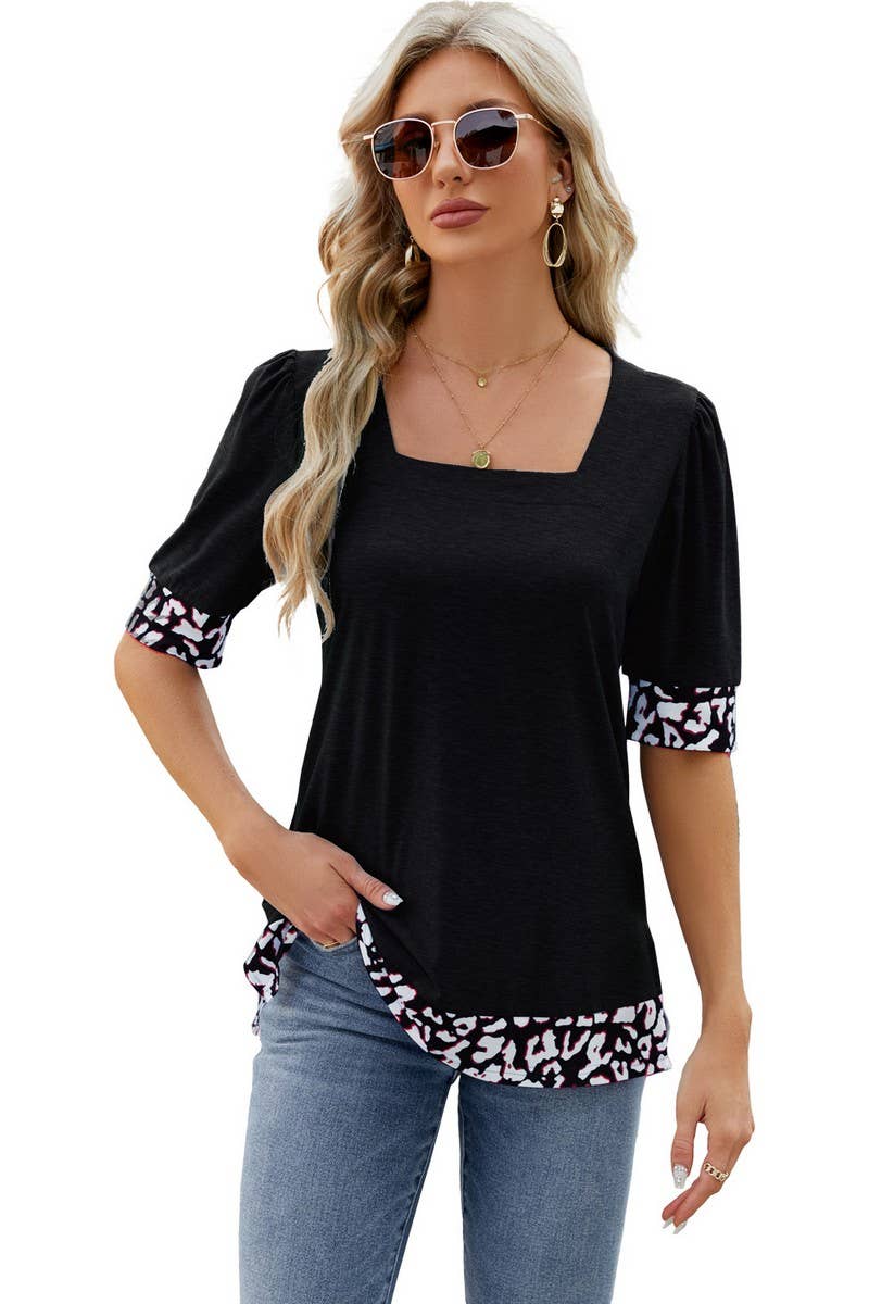 CWTTS0762_Sweetheart Neck Shirt Sleeve Top