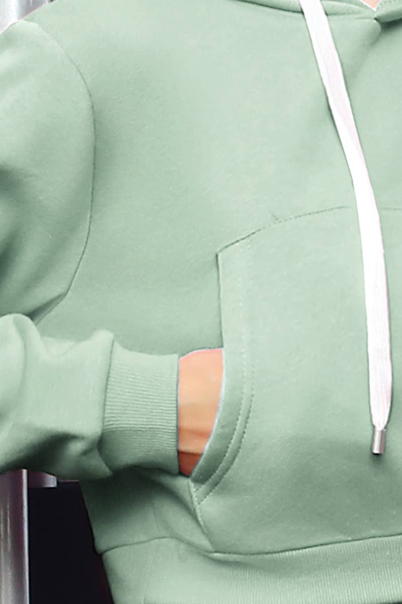 CWOHOL428_Lightweight Pullover Hoodie Cropped Sweatshirt