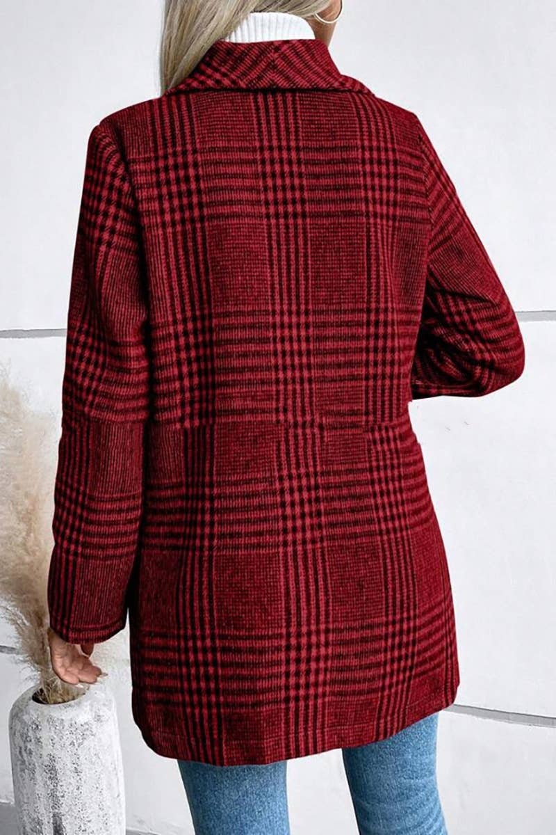 CWOCO0263_AUTUMN-WINTER FASHION LAPEL WOOL PLAID COAT