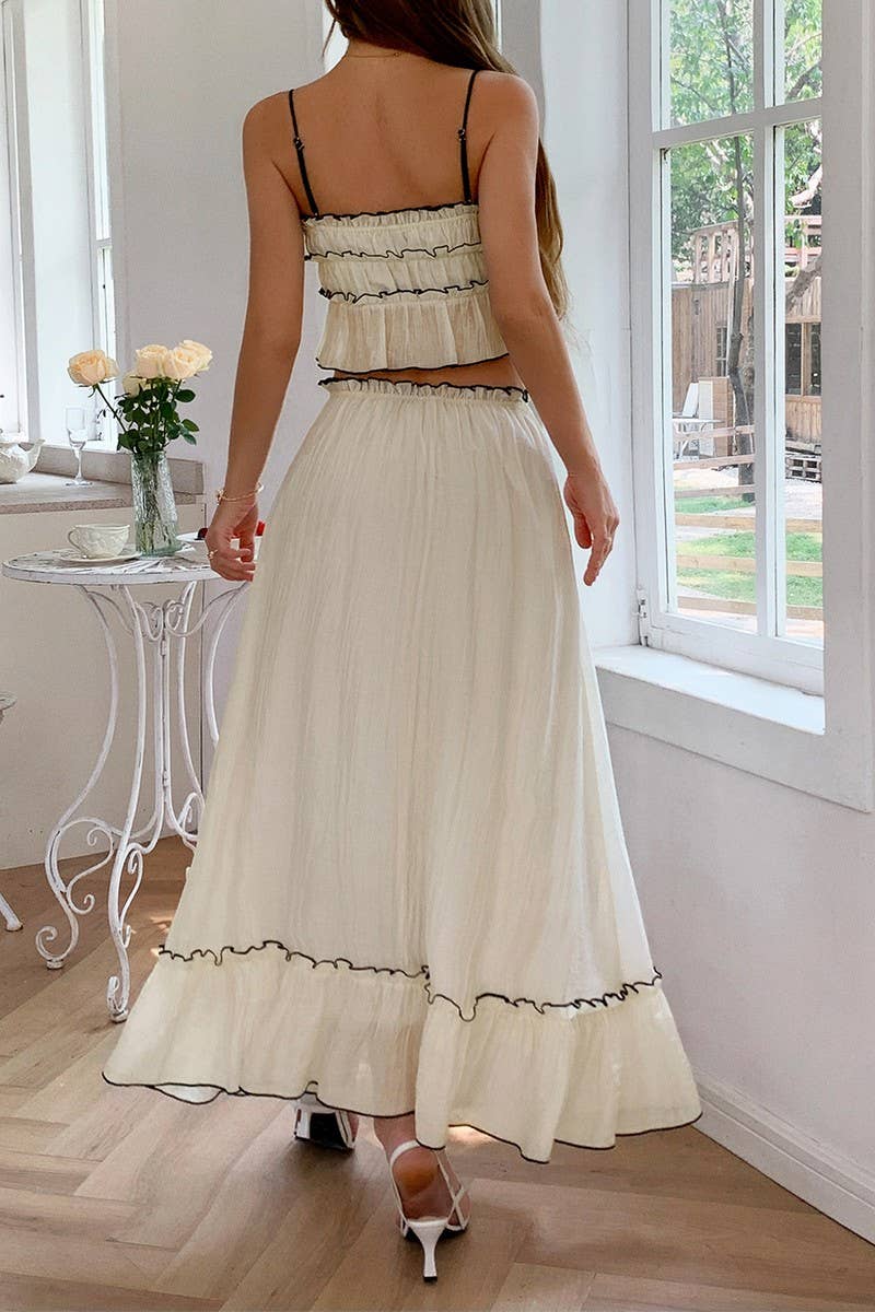 CWSS1181_CASUAL SEASIDE ATMOSPHERE STYLISH TWO-PIECE