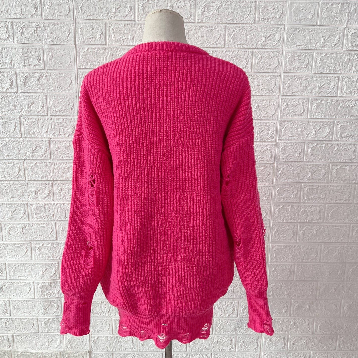 WOSWL1296_Crew Neck Pullover Casual Long Sleeve Sweater