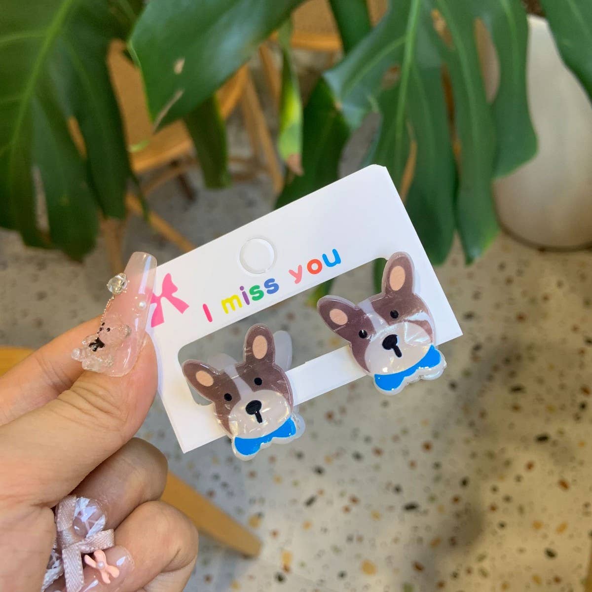 CWAHA4457_GIRL PUPPY BEAR CUTE CARTOON HAIRPIN