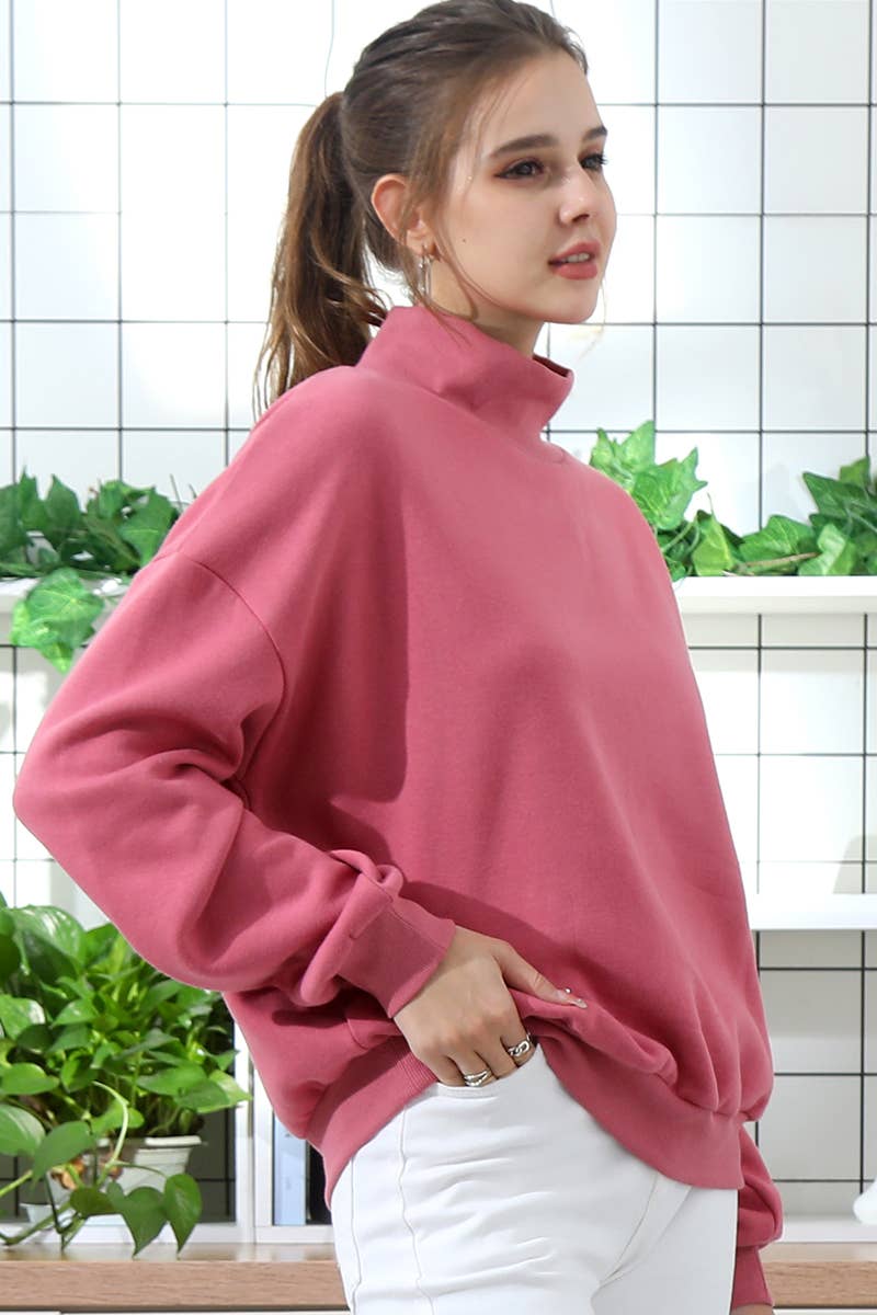 CWTTL1002_HIGH TURTLE NECK LONG SLEEVE SWEATERSHIRT