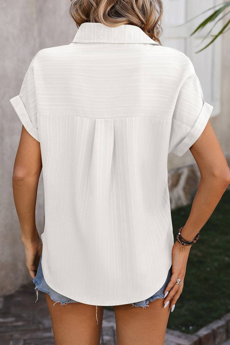 CWTSTS0432_SHORT SLEEVED CASUAL SHIRT WITH LOOSE SHOULDERS