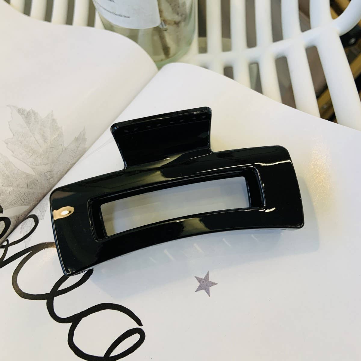 CWAHA1557_4.13"SIMPLE RECTANGLE HAIR CLAW CLIP