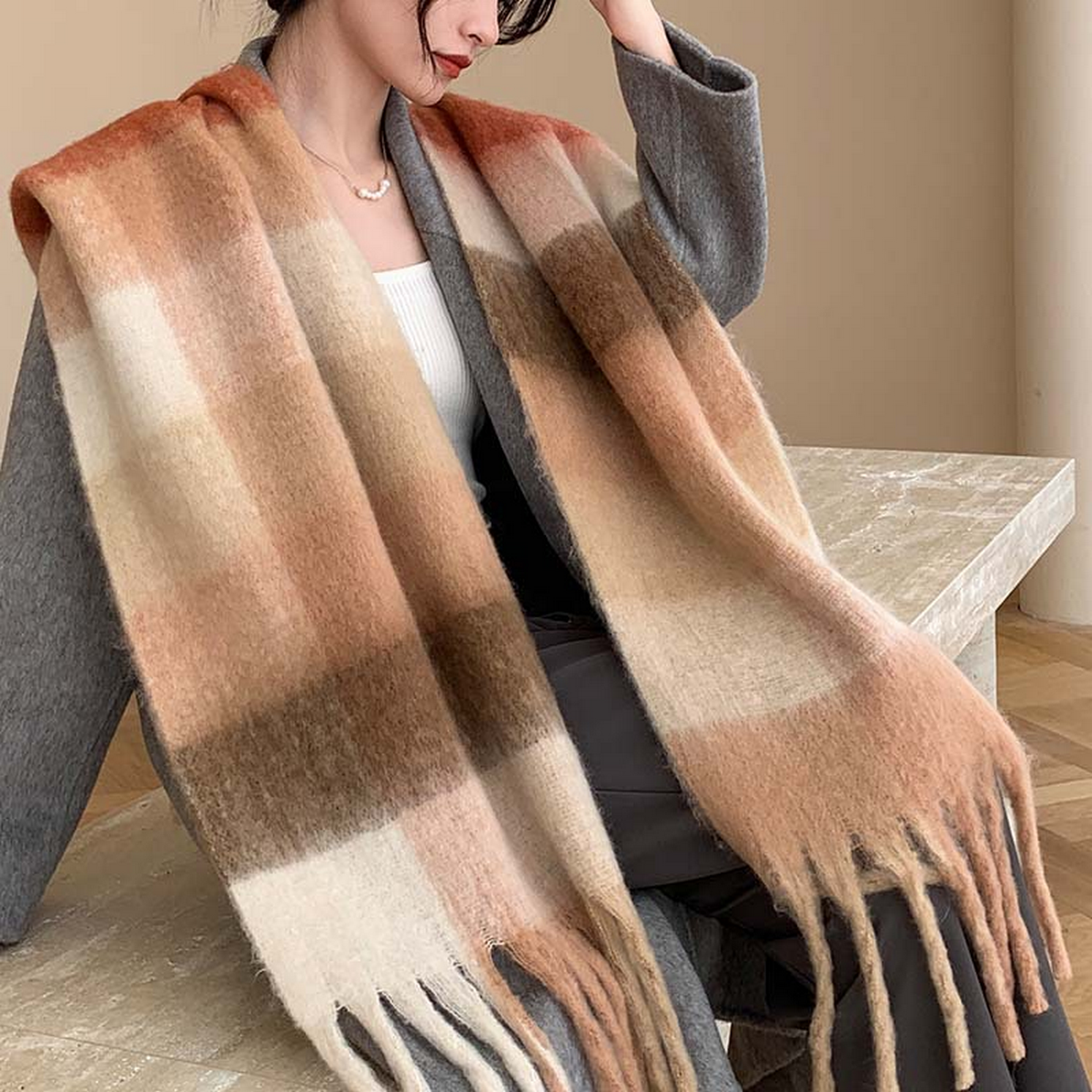 Plush AC Scarf ??Thick Soft Winter Wrap_CWASC2701