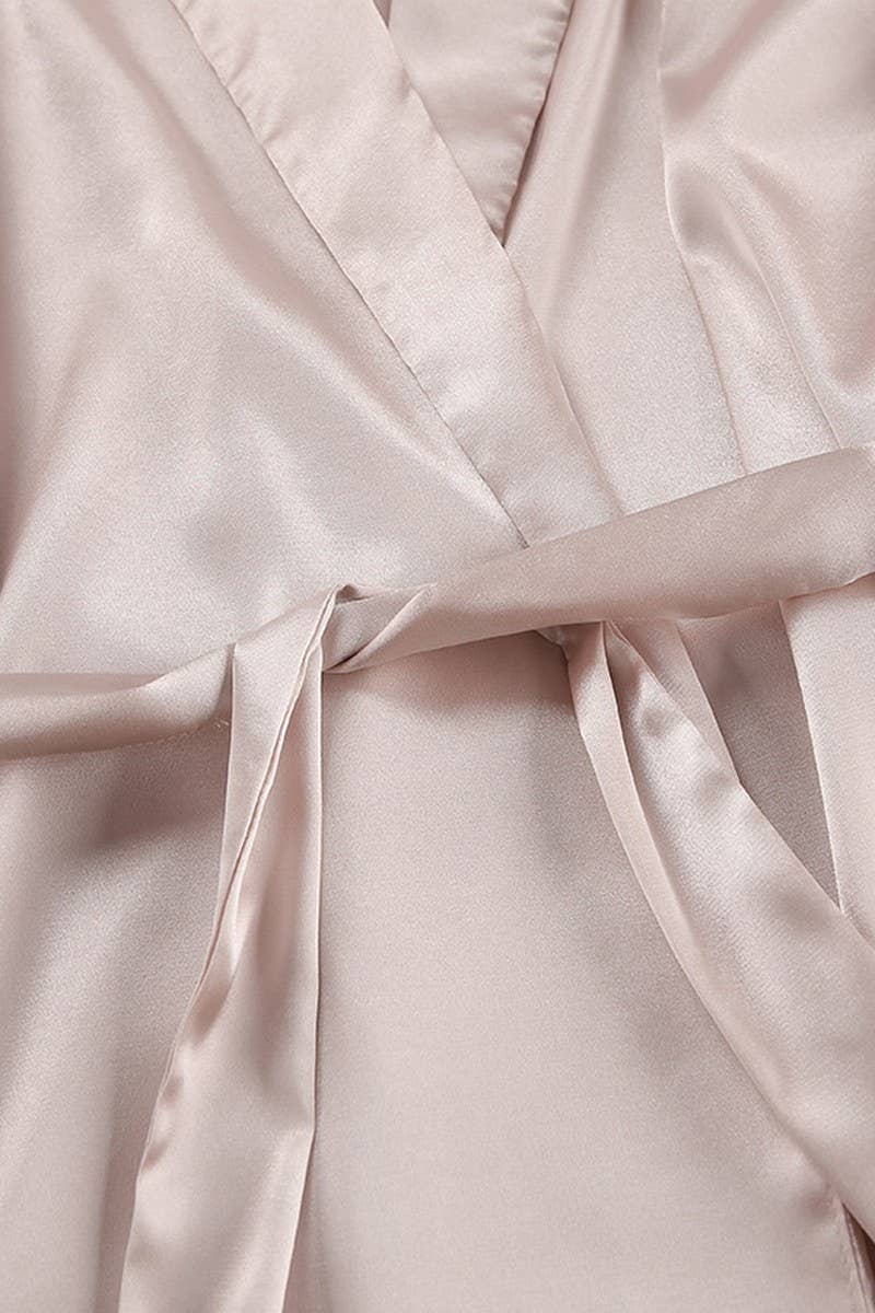 CWSPJ0267_SOLID COLOR SATIN HOME WEAR THREE PIECE SET