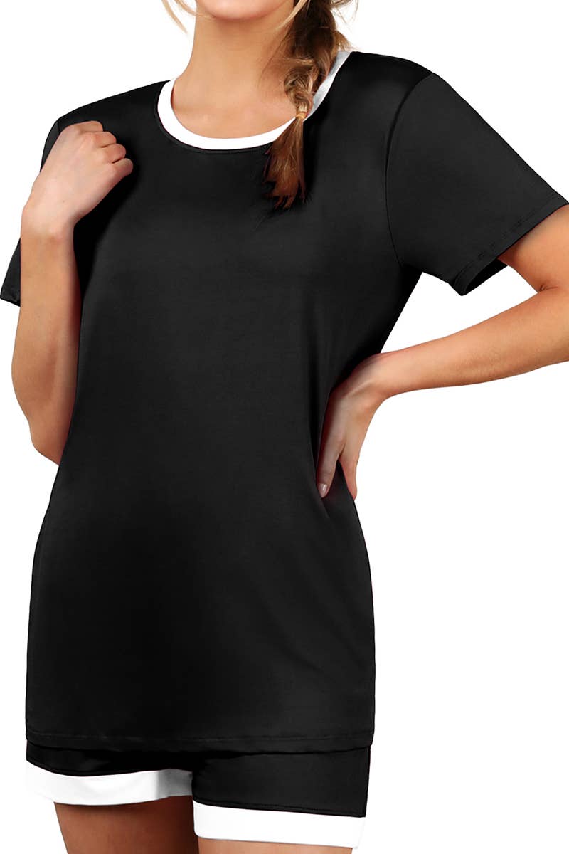 CWSPJ031-P_SHORT SLEEVE TOP WITH SHORTS PAJAMA SET