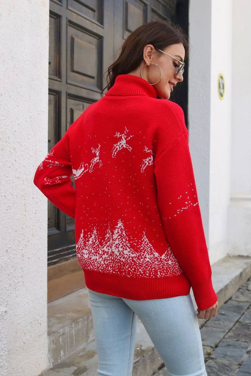 CWOSWL6399_CHRISTMAS TURTLENECK AND LONG-SLEEVED SWEATER