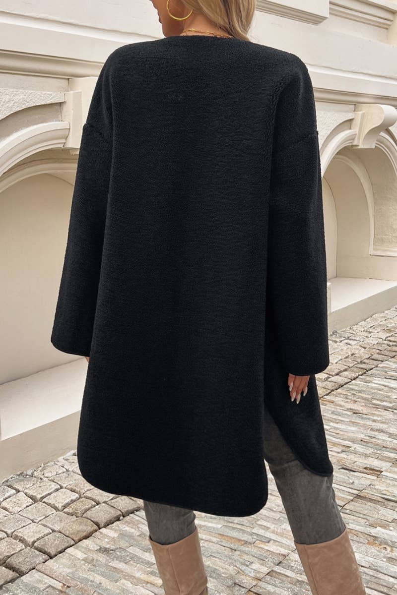 CWOCO0548_WINTER LONG SLEEVE TRENCH COAT WITH BUTTON POCKET