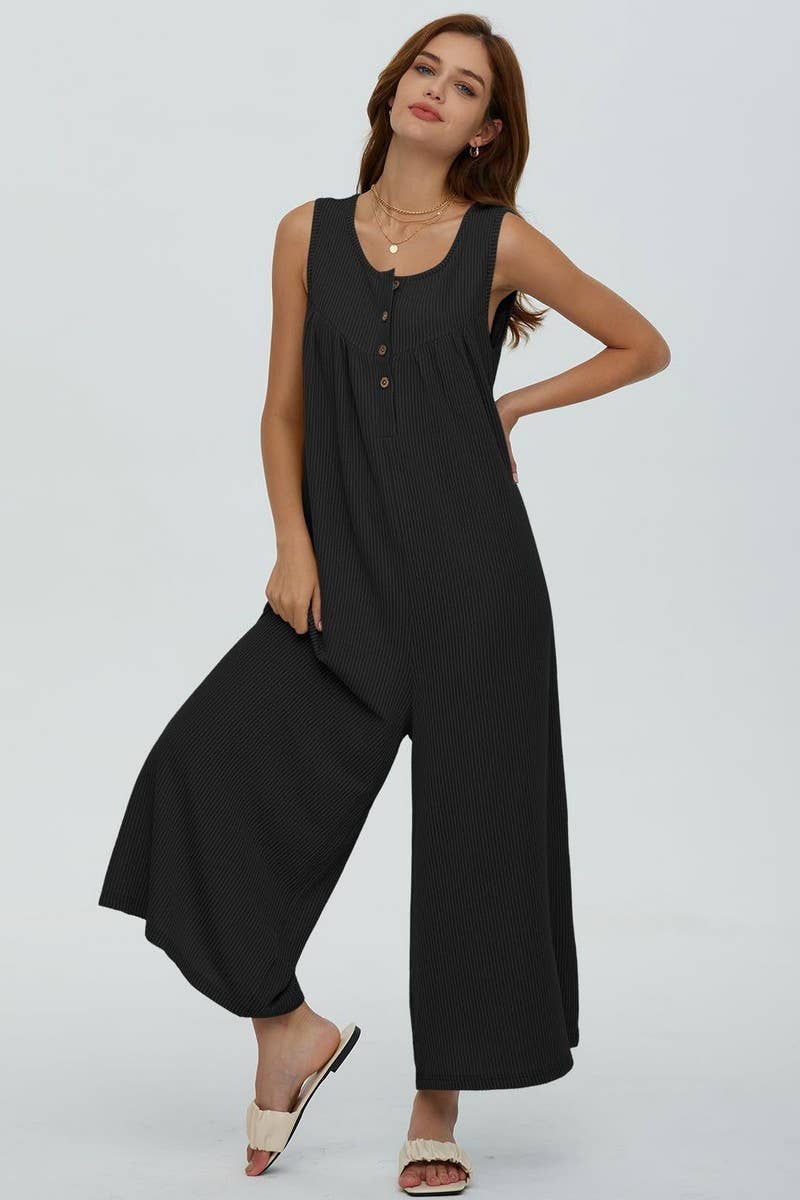 CWSJS0720_SOLID COLOR CASUAL LOOSE POCKET JUMPSUIT