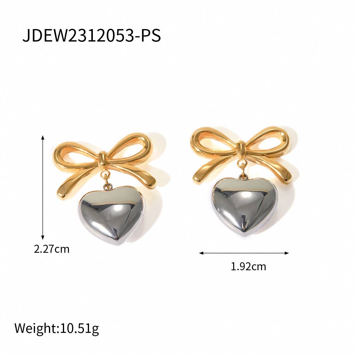 PERSONALIZED ALL-MATCH 18K GOLD BOW EARRINGS_CWASC1655