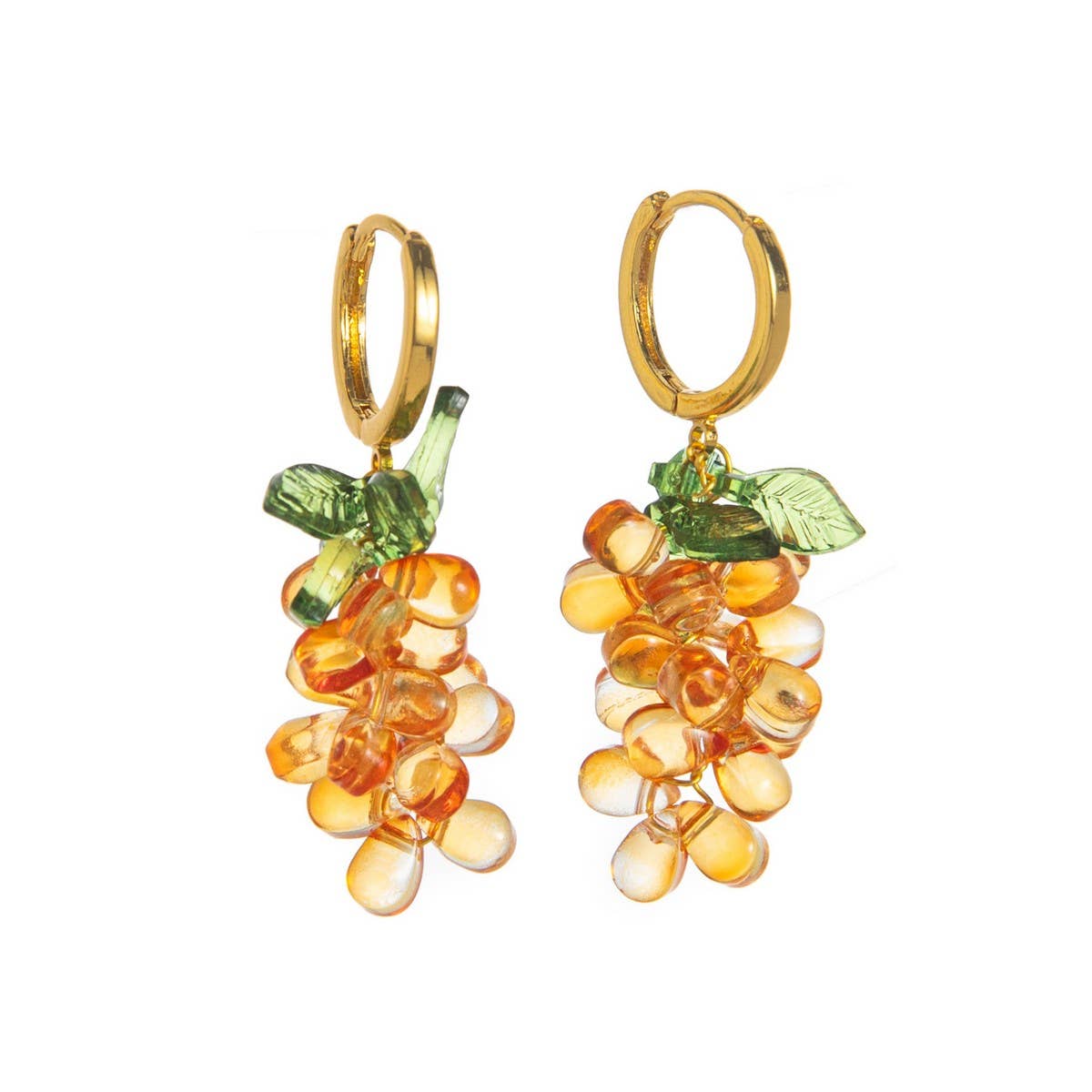 Colorful Grape Fruit 18K Gold Plated Earrings