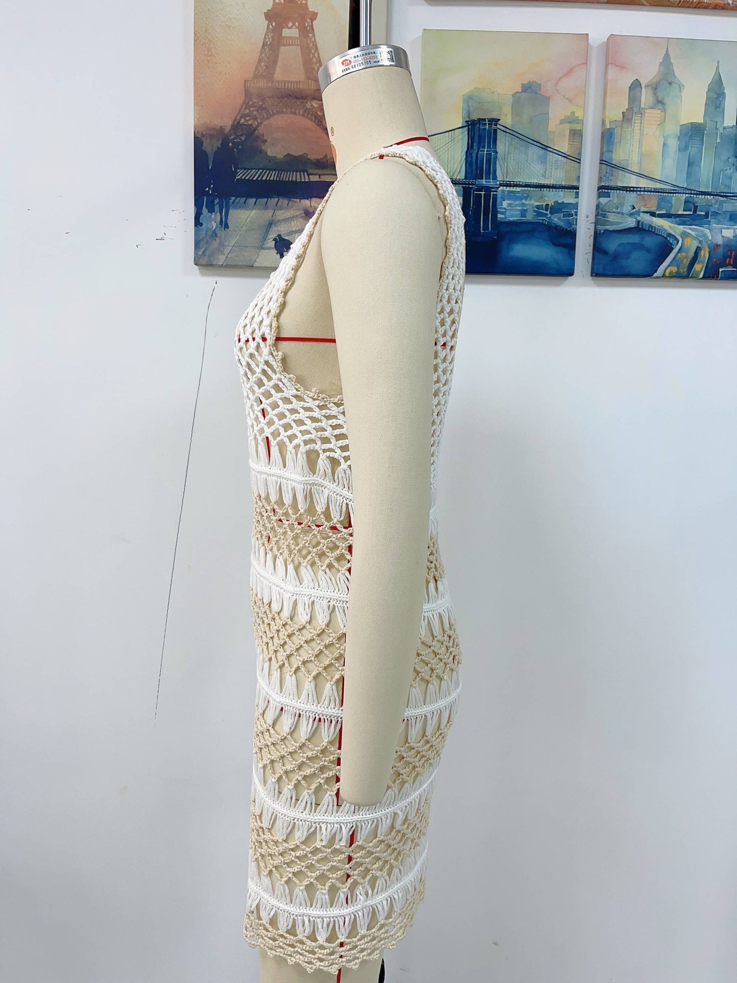 Color-Blocked Fashionable Women's Tunic Dress