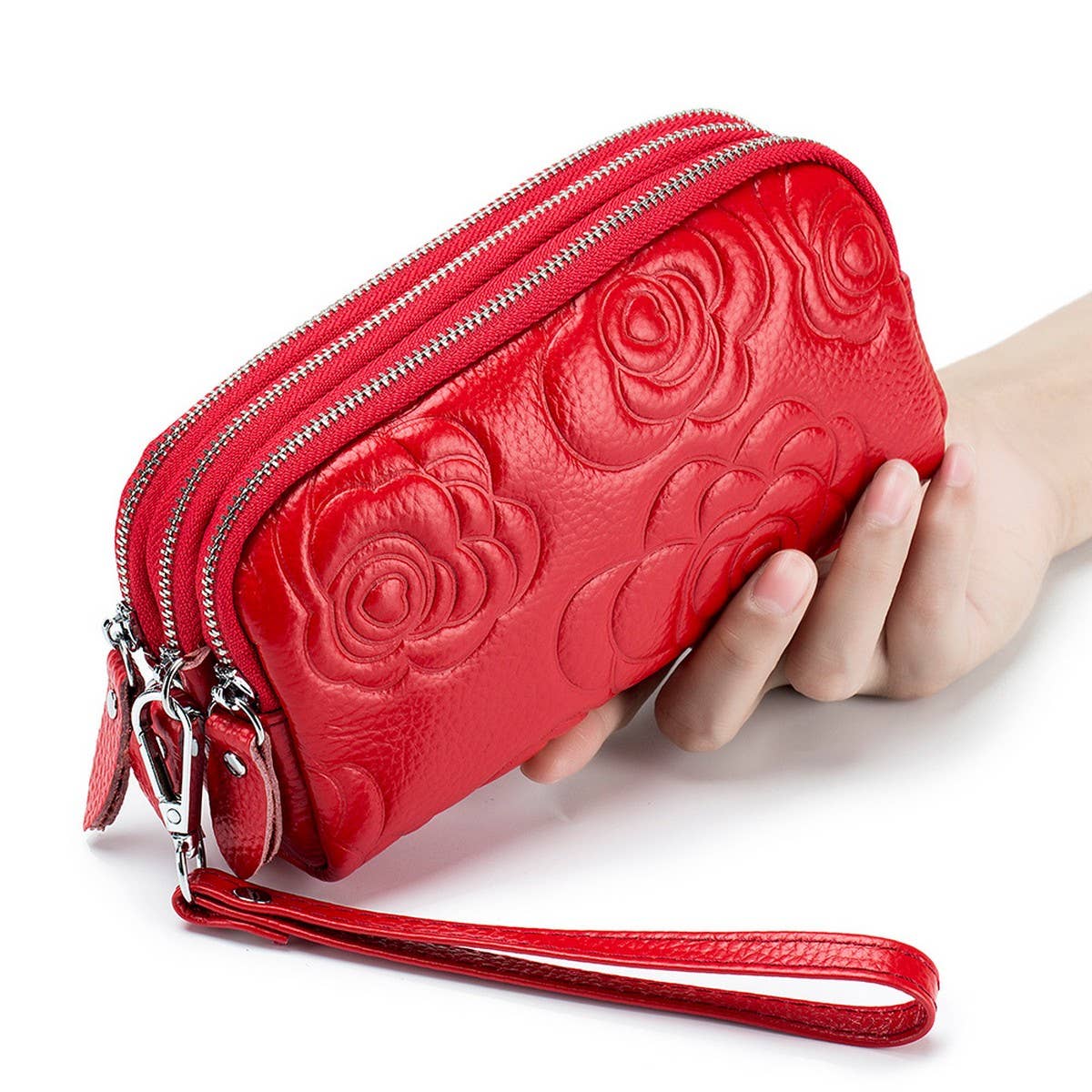 CLUTCH BAG TOP GRAIN COWHIDE EMBOSSED WALLET_CWAB3786