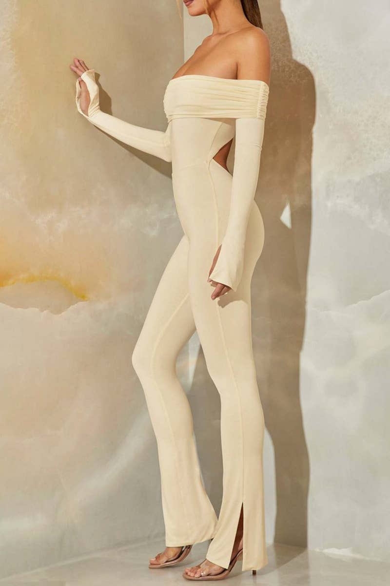 CWSS1085_TEMPERAMENT ONE-SHOULDER BACKLESS JUMPSUIT