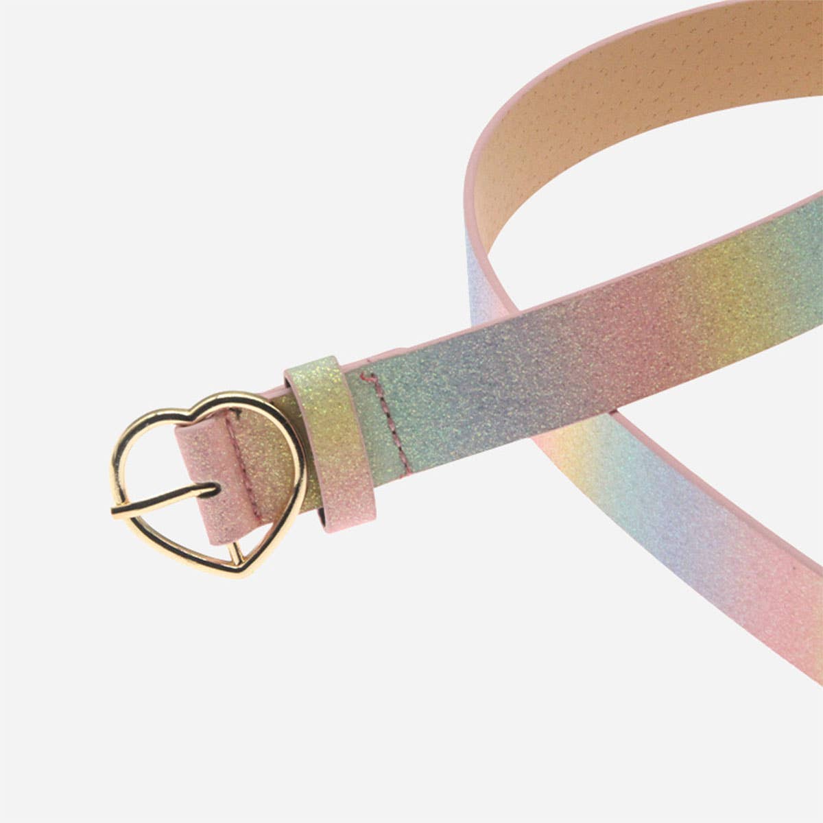 Heart-shaped buckle seven-color belt