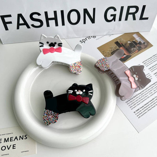Cute Cat Bow Hair Clip  Creative Cartoon Accessory
