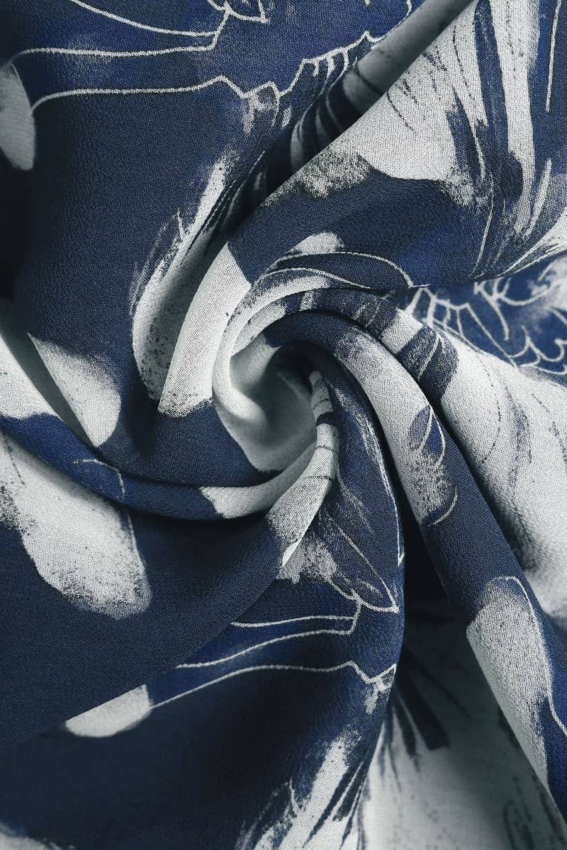 CWDMD5796_VINTAGE FLORAL SQUARE NECK WAISTED DRESS