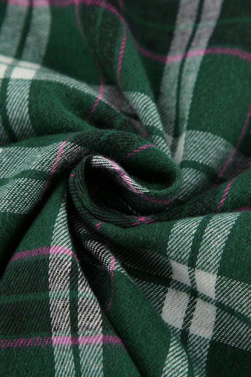 CWTBLL00612_GREEN PLAID COMMUTER LONG-SLEEVED CASUAL COATS