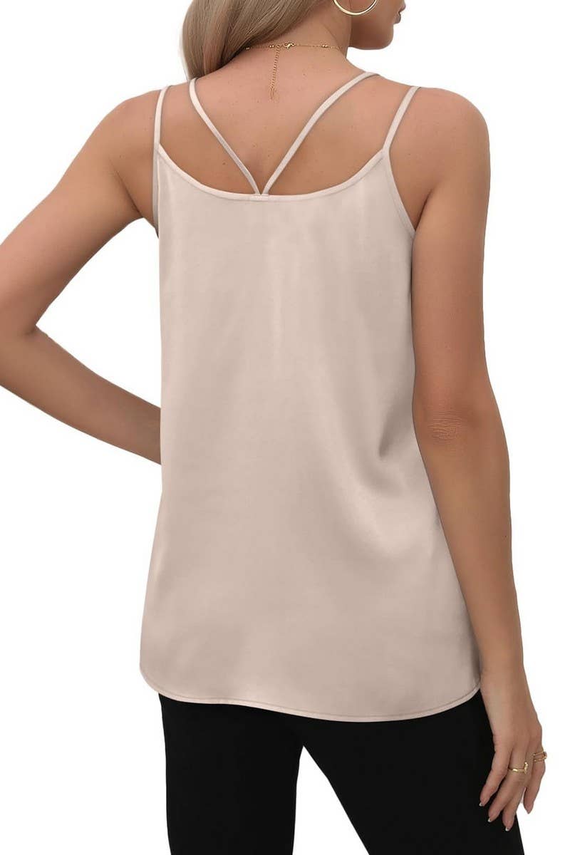 CWTTK0725_SOLID COLOR V-NECK LOOSE CAMISOLE TOP