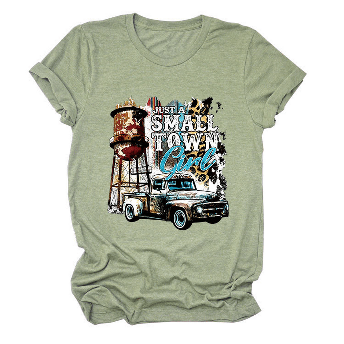 Just a Small Town Girl Print T-Shirt – Loose Fit_CWTTS1525