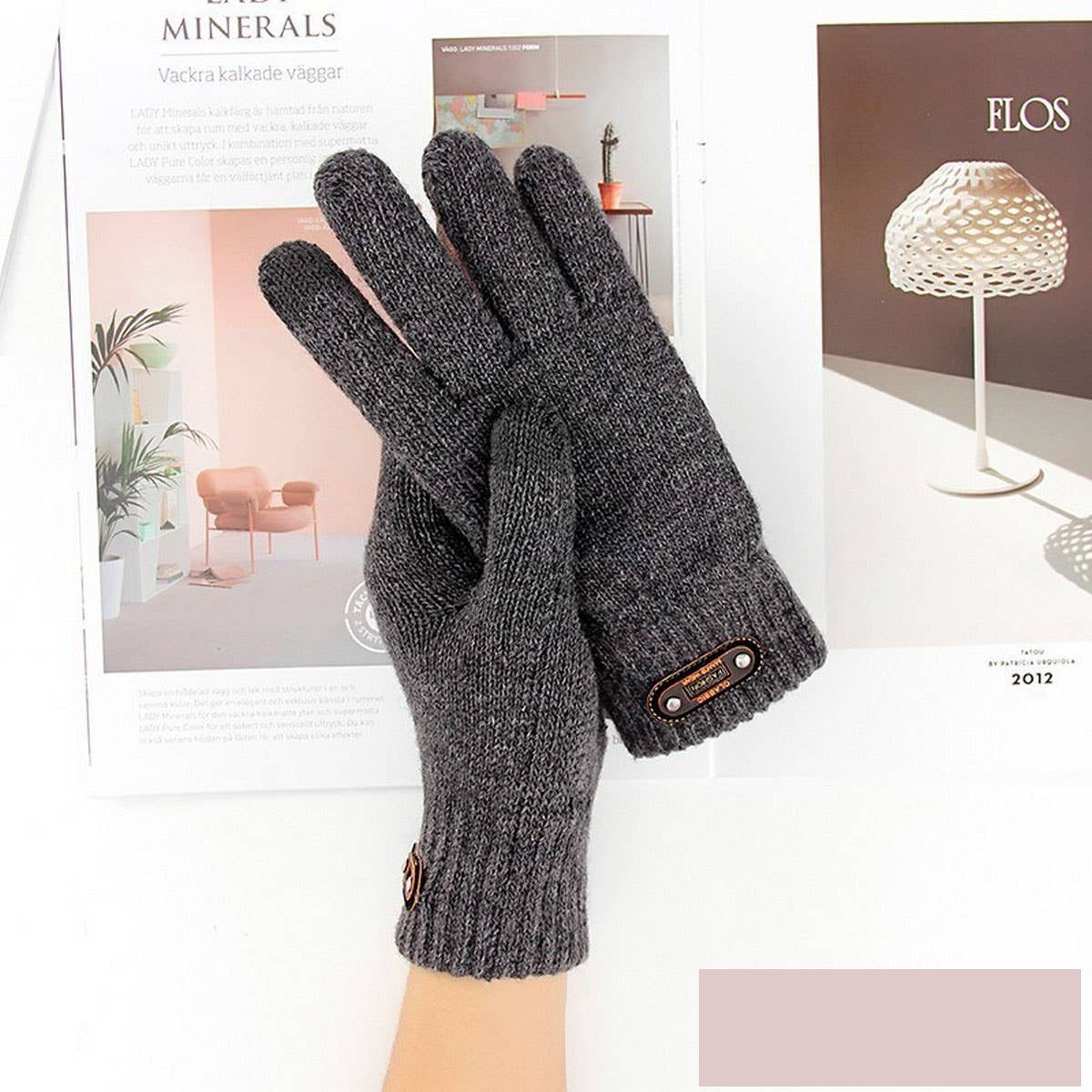 CWAG00540_MEN WINTER KNIT TOUCHSCREEN WARM GLOVES